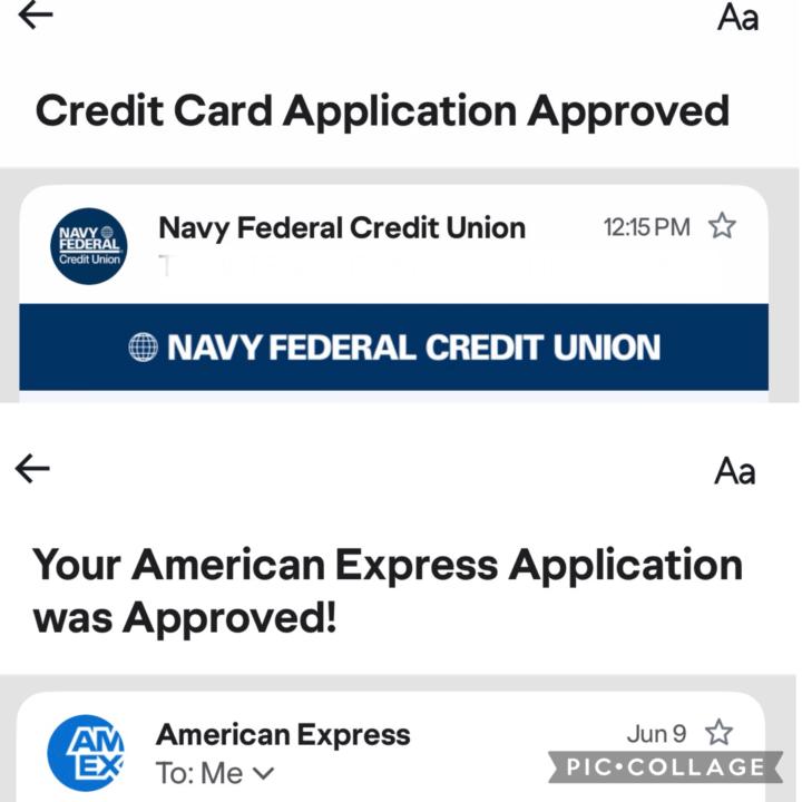 Amex and Navy Fed Card approved