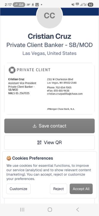 Chase branch Las Vegas experience.