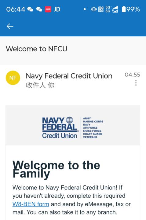 Got The Navy FCU Account！