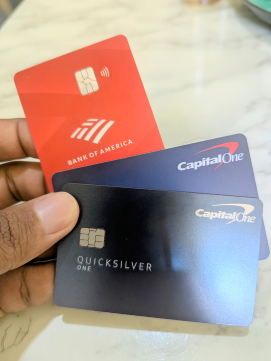 x2 credit cards and x2 checking accounts