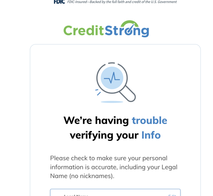 Creditstrong Signup - issue