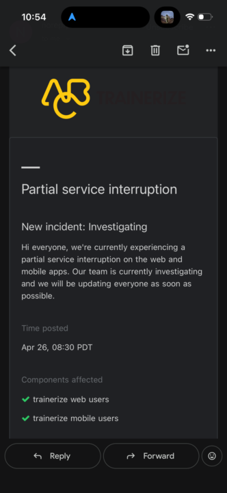 New incident: Investigating