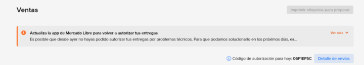 Letrero en la sección de ventas