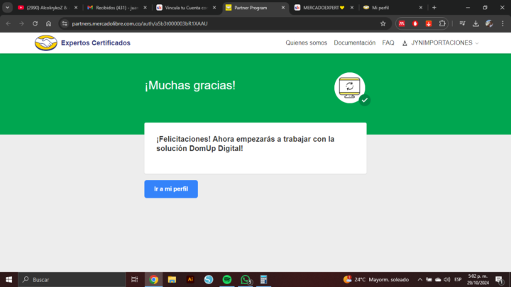 Cuenta Vincula con DOMUP!