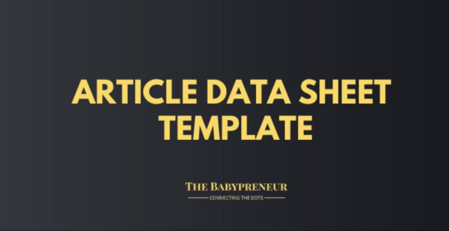 Article Data Sheet Template