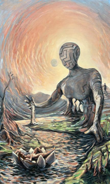 SHARE: a recent painting commission. Definitely celebrating Surrealism. 