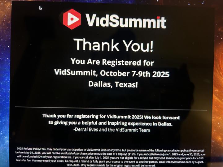 I'm going to VidSummit 2025! 