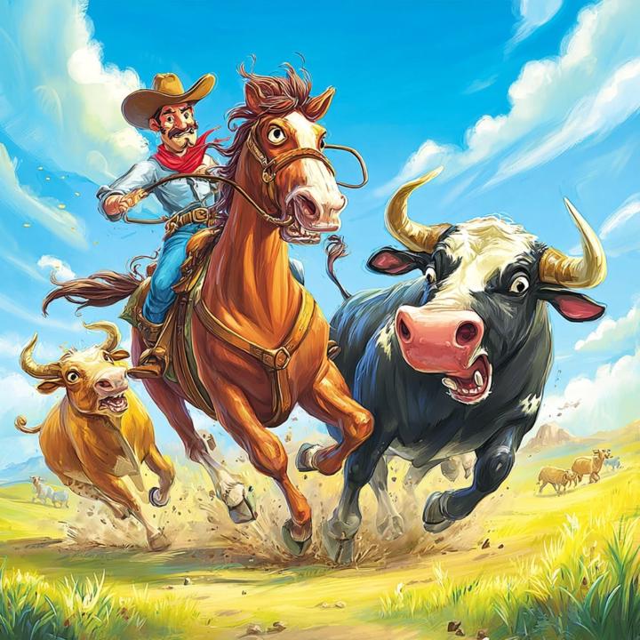 Cowboy with Cutting Horse