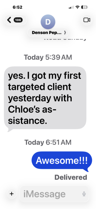 Client win with Chloe help!