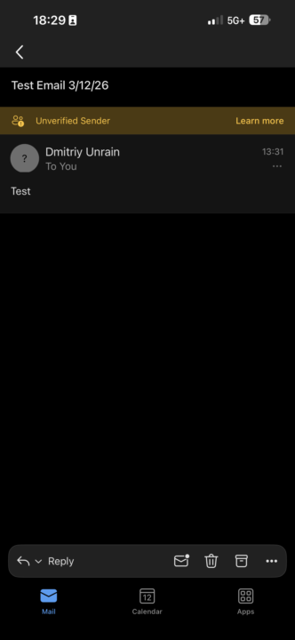 My email is unverified