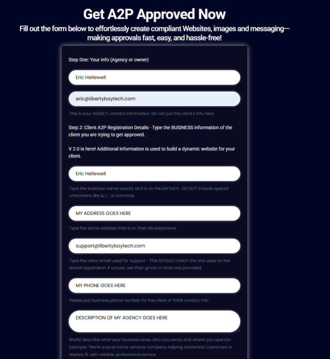 A2P Wizard for My Own Agency and as a Sole Proprietor