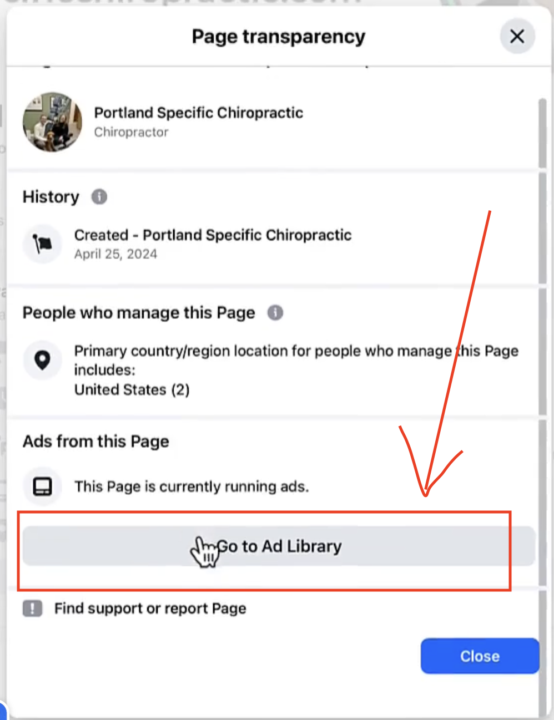Question about the Ads Library & Page Transparency 