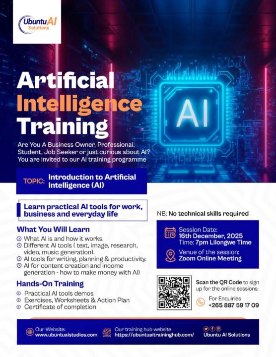 FREE AI training happening today at 5pm UK Time