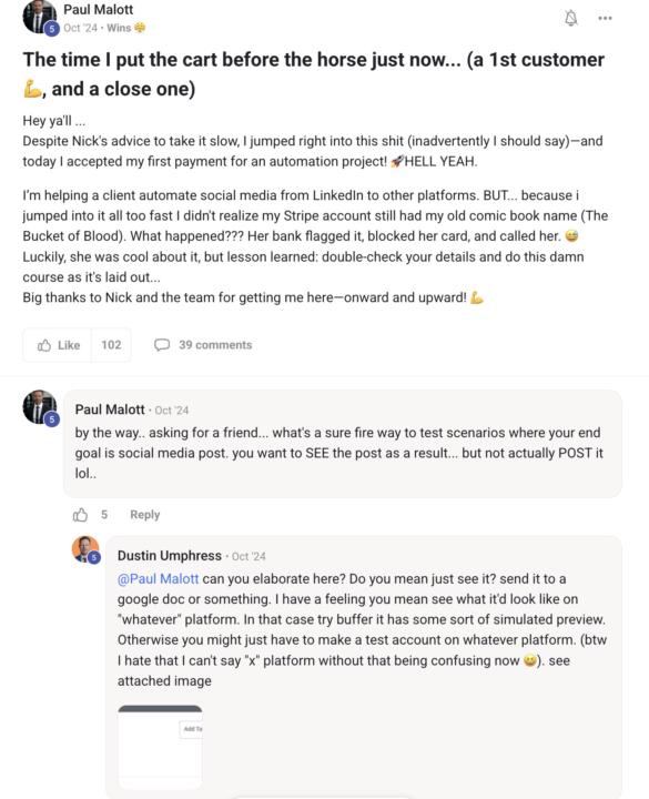 The time I put the cart before the horse just now... (a 1st customer 💪, and a close one)