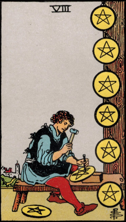 A Tale of Two Cards Tuesday! 📖: 8 of Pentacles & The Chariot