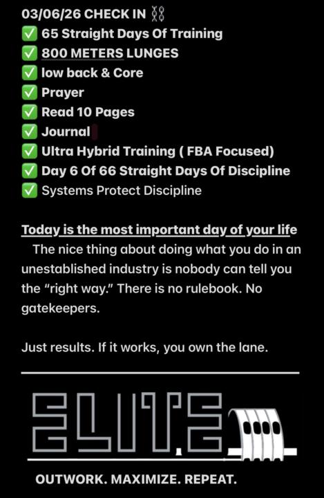 03/06/26 CHECK IN- Consistency 💪🏼⛽️