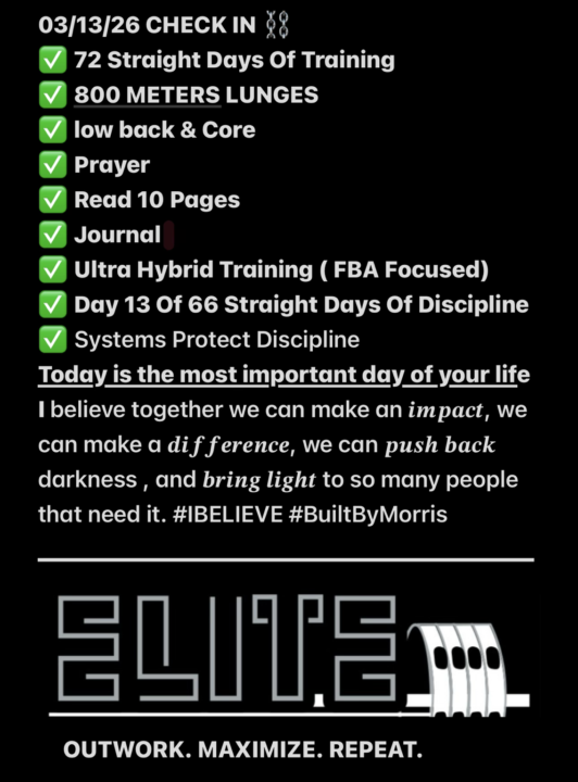 Training log 3/13/26