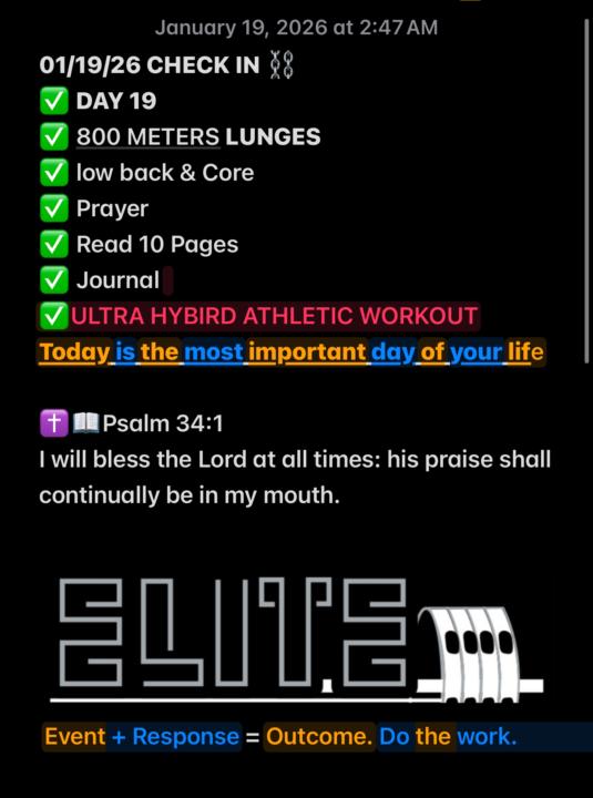 01/19/26 — Training Journal | Day 19 ⛓️