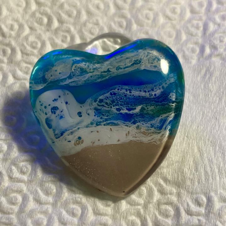 30mm heart beach cabochon