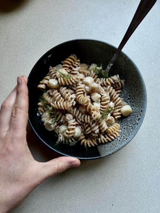 "Psychotically Good" Vegan White Sauce Scallop Pasta 🍝