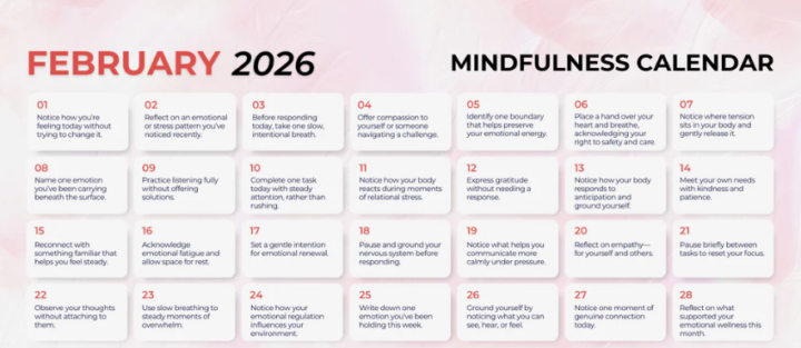 Your February Mindfulness Calendar