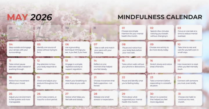 Mindfulness Calendar for May
