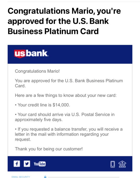 ANOTHER APPROVAL US BANK 