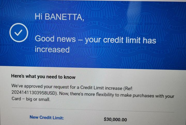 Amex Increase by $10K