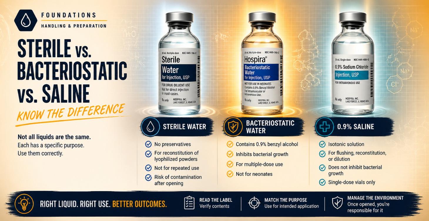 Sterile vs Bacteriostatic vs Saline