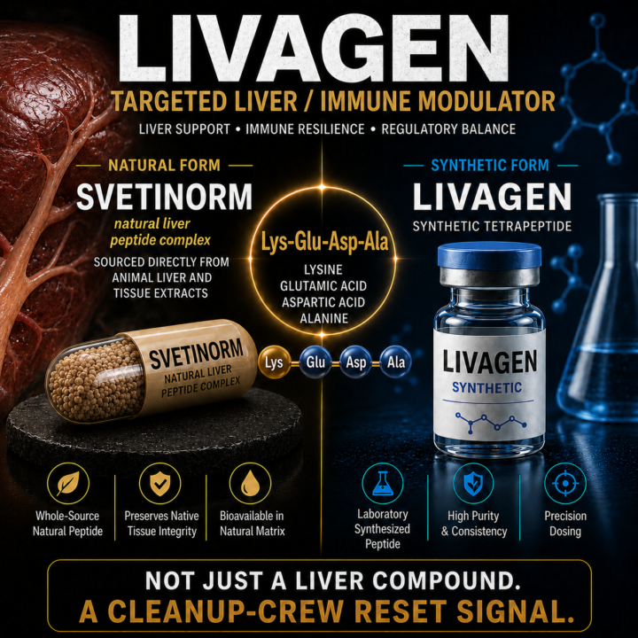 🧬 Livagen — The “Cleanup Crew Reset” for Liver & Immune Aging