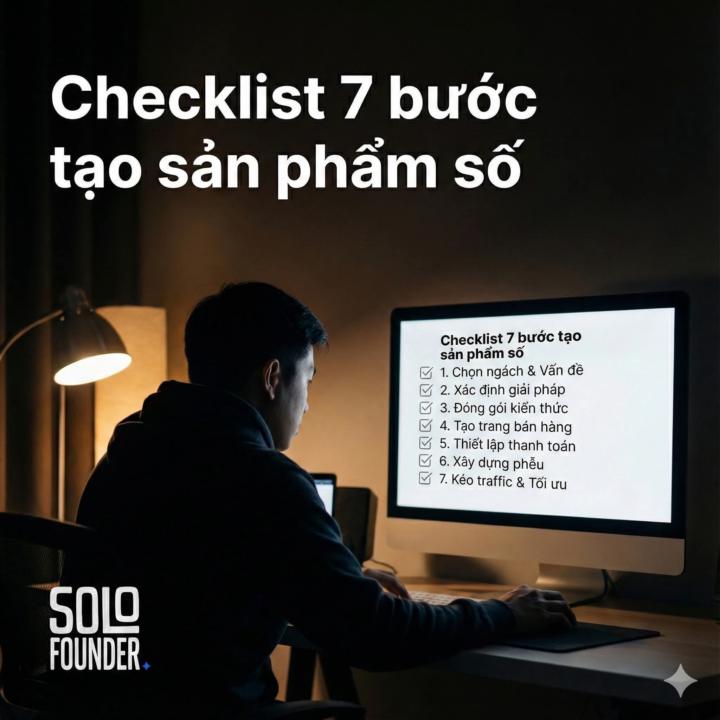Checklist 7 bước tạo sản phẩm số (bản rút gọn)