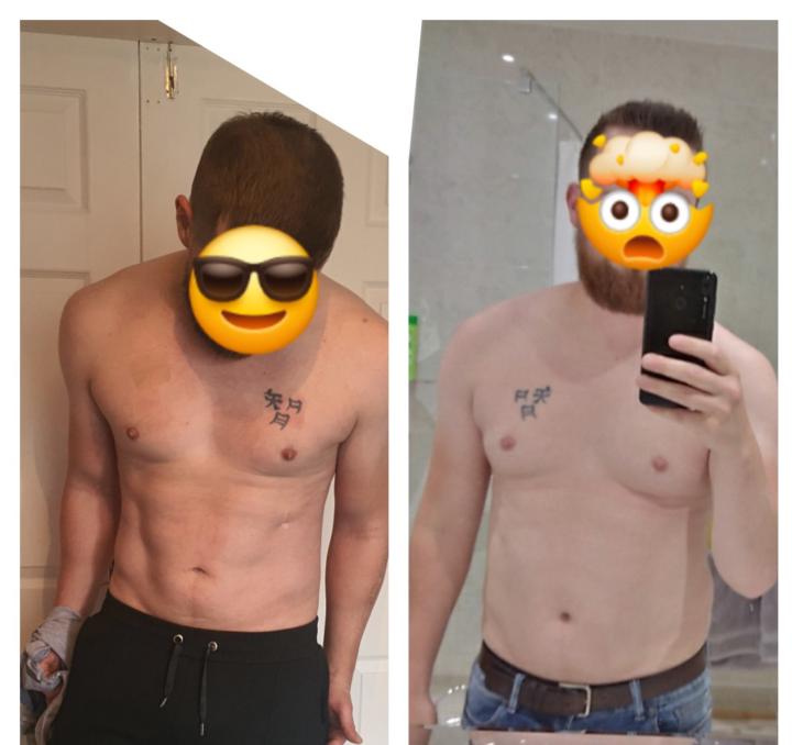 Clients 2 month fat loss/muscle gain results