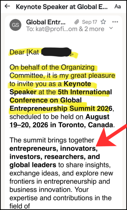 ONE Speaking Gig and she’s Gonna Be Busy for Months!