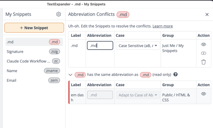 Why Is TextExpander Turning .md into &mdash; (And How to Fix It)