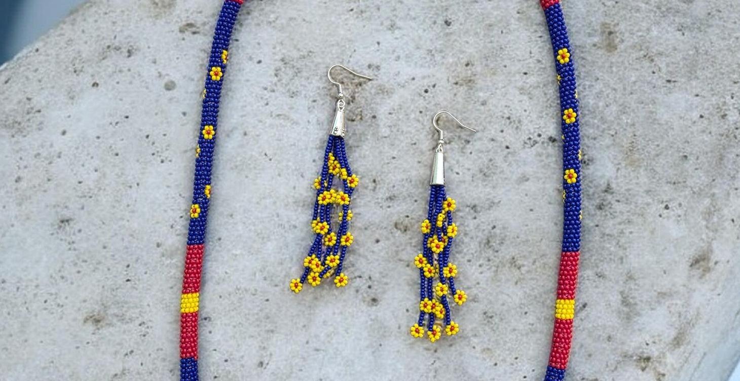 Beaded Flower Earrings