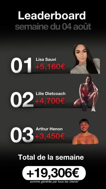 + 19,306€ cette semaine pour les coachs 🔥🤯