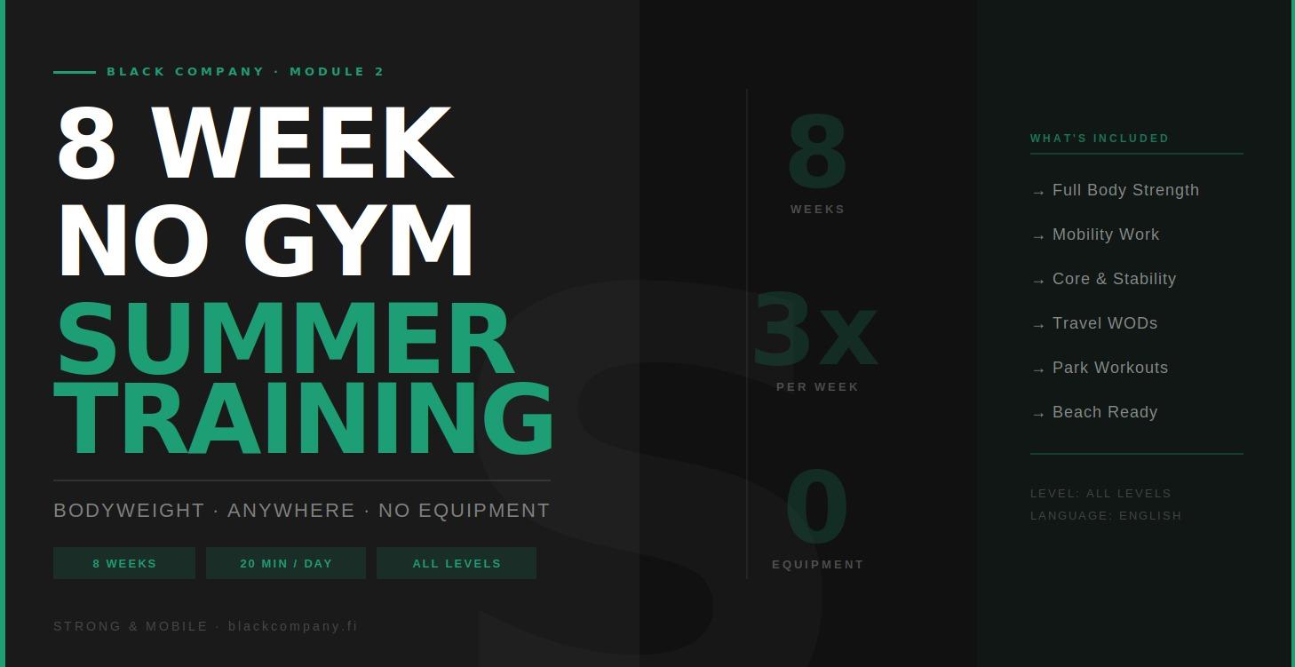 8 week no gym summer training program