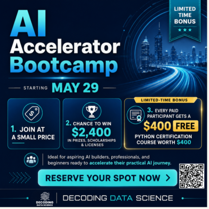 🚀 Excited to announce — I just enrolled in the AI Accelerator Bootcamp by Decoding Data Science, starting May 29!