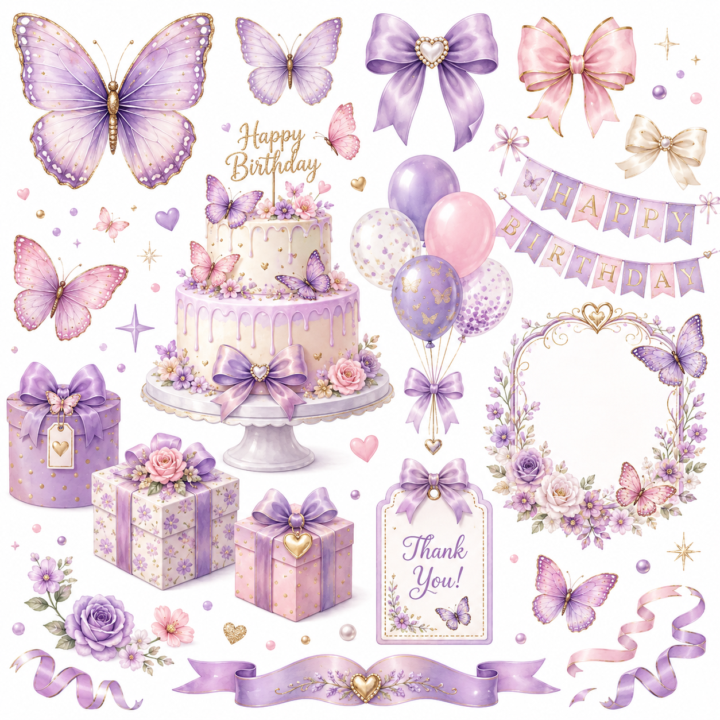 Free Purple Butterflies Clipart 