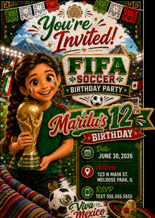 FIFA-Inspired Soccer Birthday Invite Prompt Template ⚽