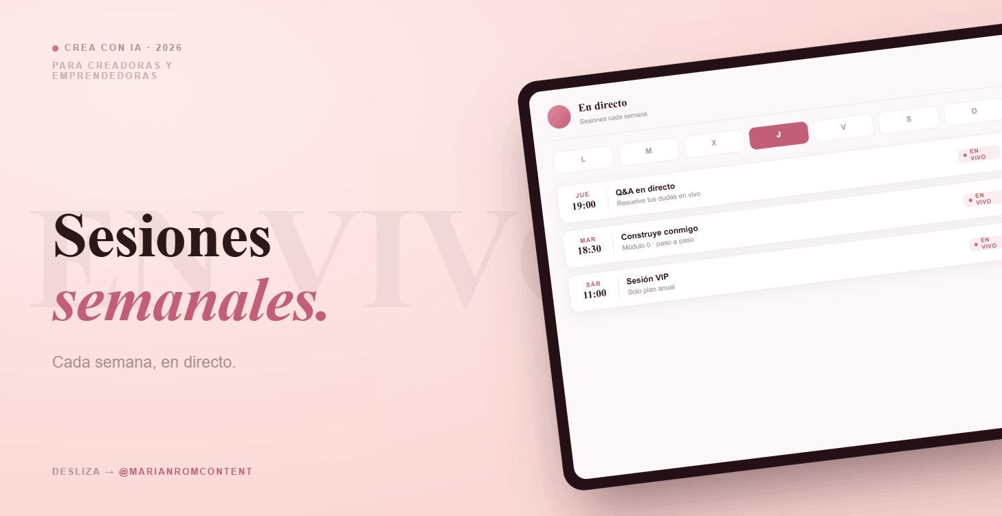 📅 Sesiones Semanales en Directo