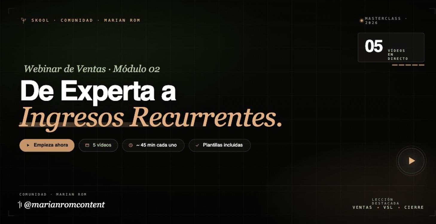 🌱 De Experta a Ingresos Recurrentes