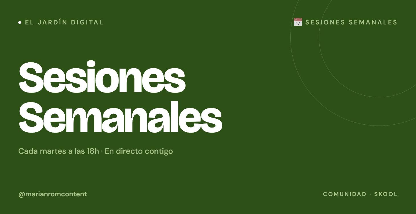📅 Sesiones Semanales en Directo