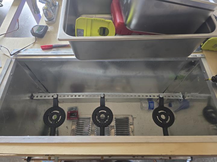 Iron skillet over burner