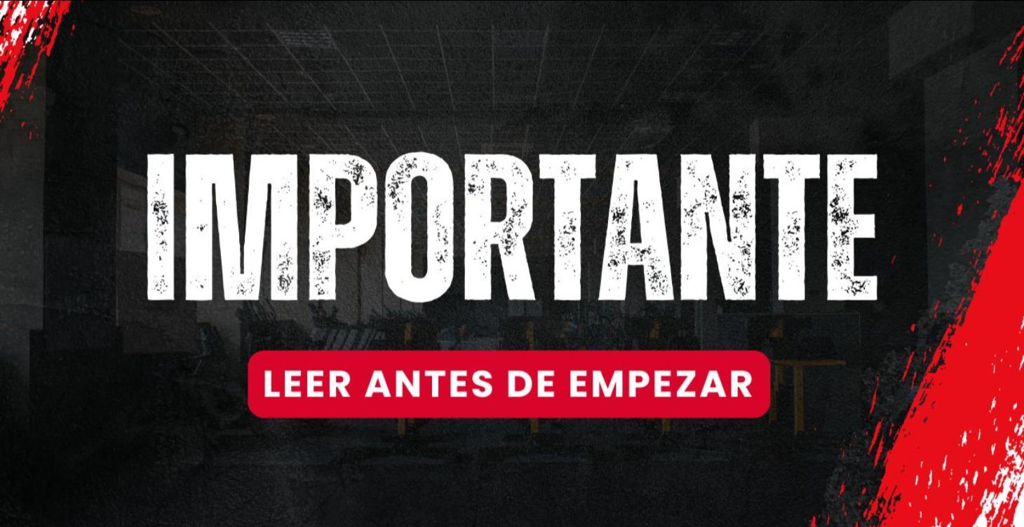 IMPORTANTE: Leer antes de empezar