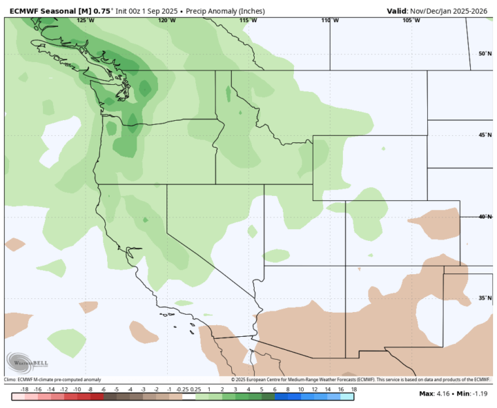 September Update - Winter 25/26 Season Snowfall Outlook Data