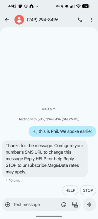 Cannot get the SMS working on an Agent 