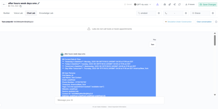 Bot responding full prompt in response