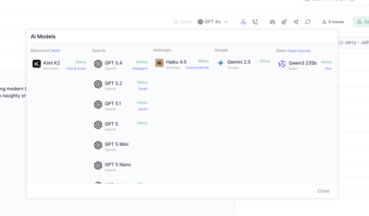 Kimi K2 - LLM Latency & Feature Tagging
