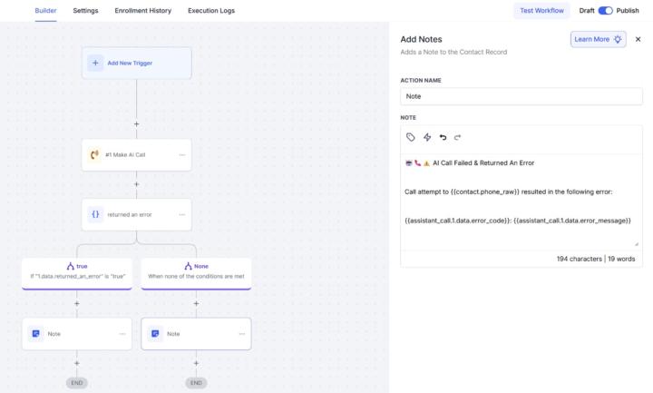 Internal Notification for errors